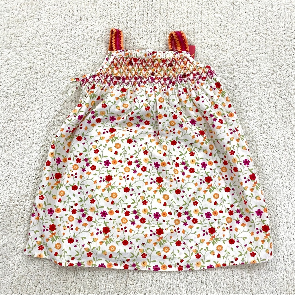 NWT Floral Ladybug dress w crochet straps 🐞
